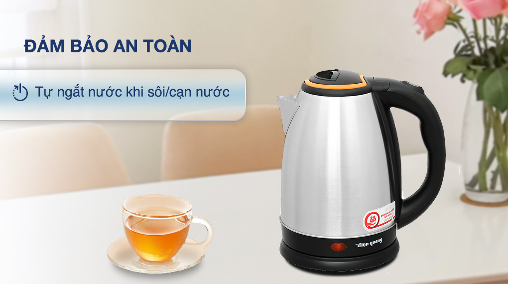 Bình đun siêu tốc Điện Quang 1.8 lít ĐQ EKT06 1518 BL - Chế độ an toàn