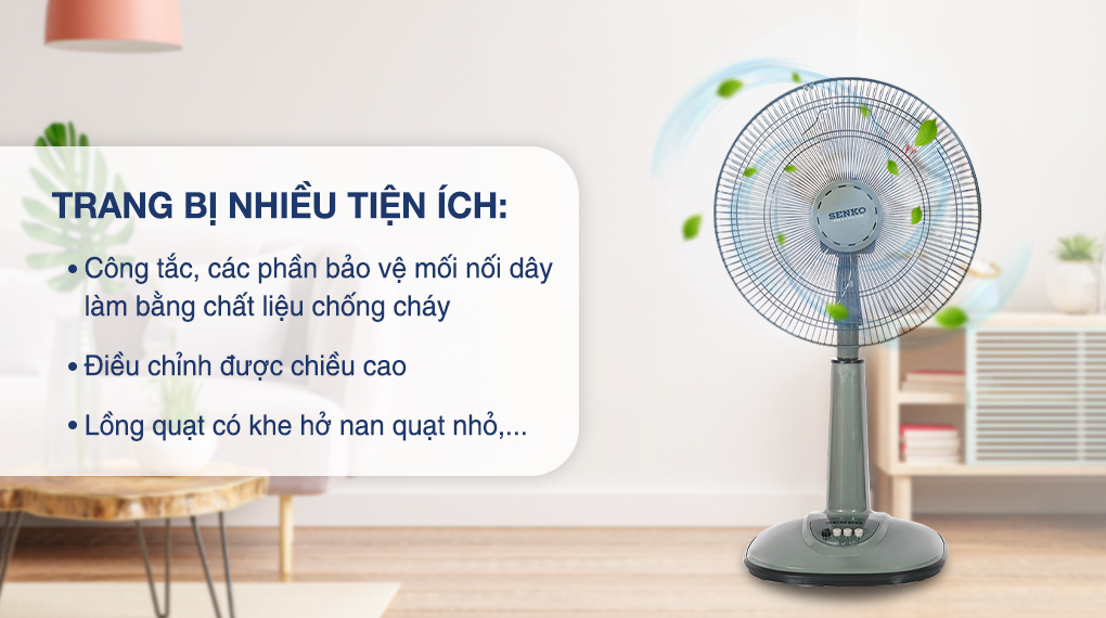 Quạt lửng Senko L1638 - Tiện ích