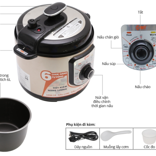 Nồi áp suất Comet CM6150 - 5,0 lít