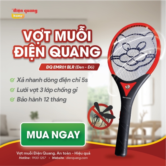 Vợt muỗi Điện Quang ĐQ EMR01 BLR