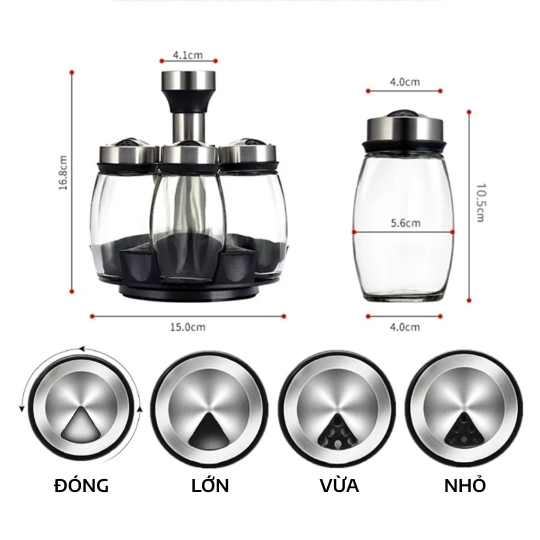 Bộ 6 lọ  gia vị 