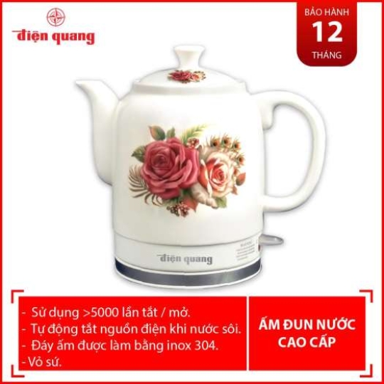 Ấm đun siêu tốc thân sứ Điện Quang ĐQ CEKT05 1515 A