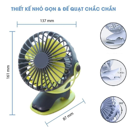 Quạt  Tích Điện mini Bamboo
