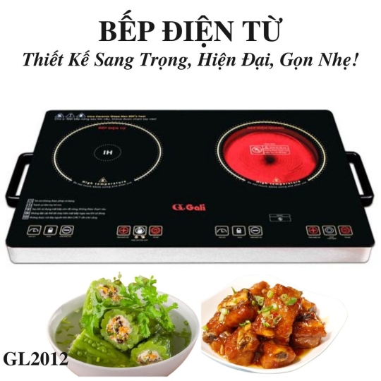 Bếp đôi GL-2012 điện từ và điện quang Gali
