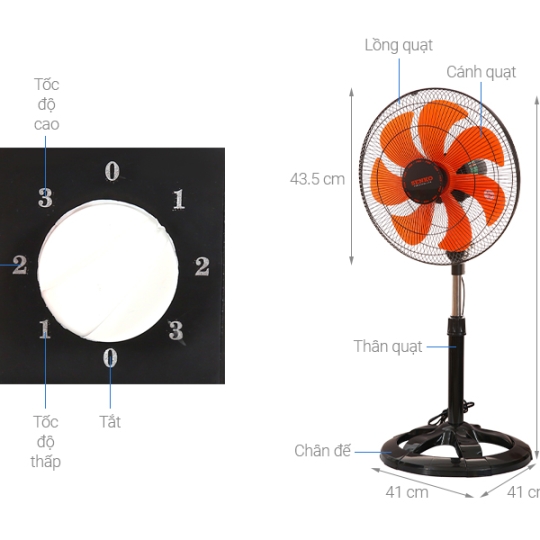 Quạt lửng Senko LTS1636 
