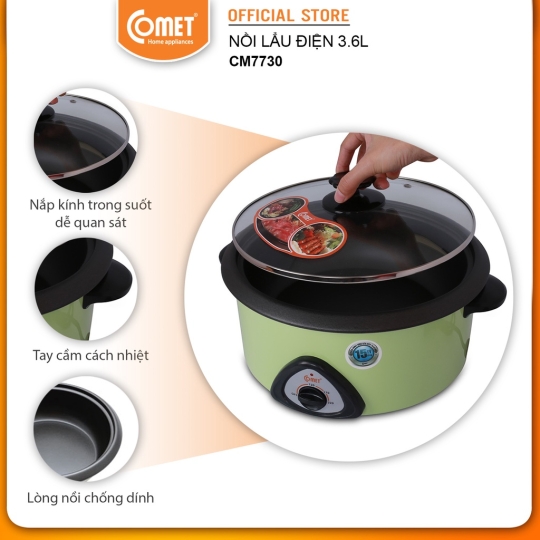 Nồi lẩu điện 3.6L Comet CM7730