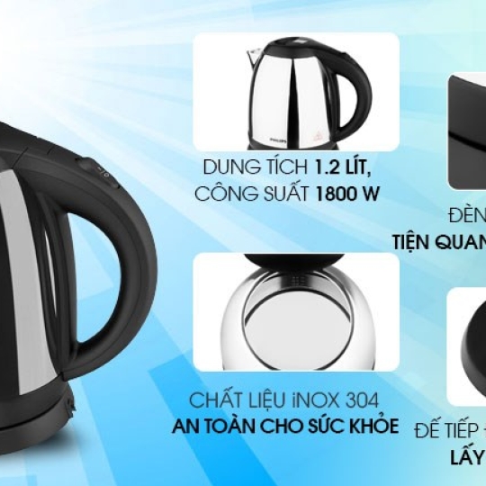 Ấm đun siêu tốc Philips  1.2L HD9303 