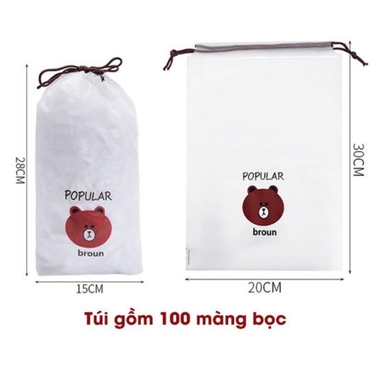 🍢🥗🍝SÉT 100   MÀNG BỌC THỰC PHẨM GẤU